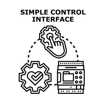 Simple control interface managing operational system settings Stock Illustration