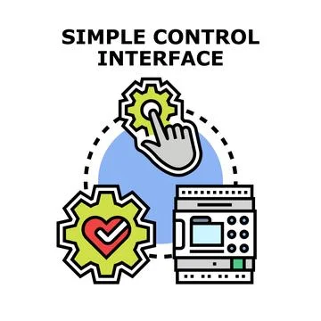 Simple control interface managing operational system settings Stock Illustration