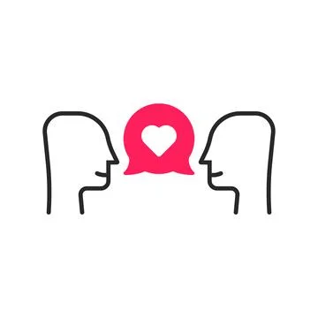 Simple conversation about love Stock Illustration