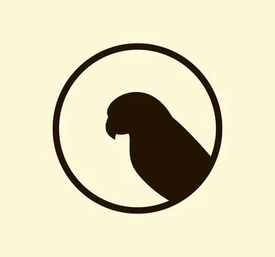 Simple Cool Bird in Circle Logo Design Stock Illustration