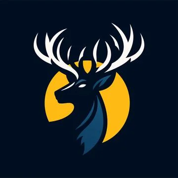 Simple cool Deer logo design template Stock Illustration