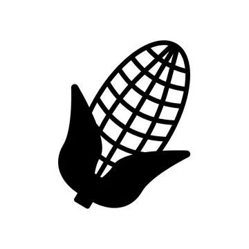 Simple corn silhouette icon. Maize silhouette. Vector. Stock Illustration