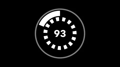 Simple count-up animation from 0 to 500, white circle dash rotation show on Stock Footage 311326768