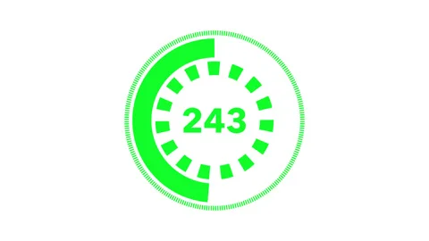 Simple count-up animation from 0 to 500, green circle dash rotation show on Video stock 311328959