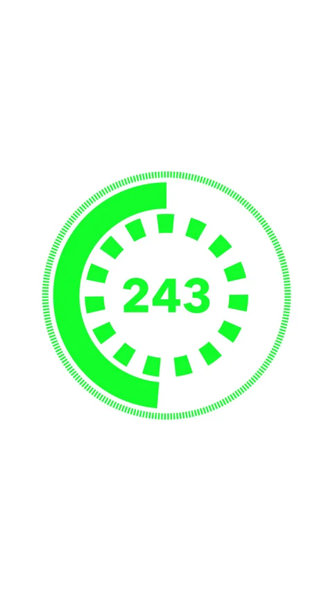 Simple count-up animation from 0 to 500, green circle dash rotation show on Video stock 311328960