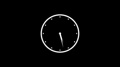 Simple Countdown Analog Clock Animation with Clear Isolation for Profession.. Stock Footage 317641729