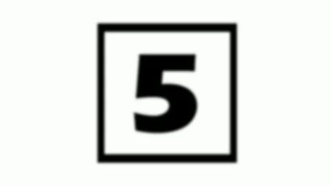 Simple countdown number from 5 to 1 seconds in frame. Stock Footage 124183409