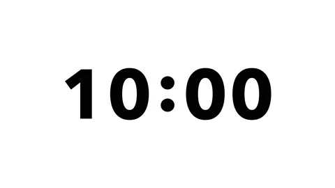 Simple countdown timer of 10 seconds (black letters on white background) Stock Footage 219839669