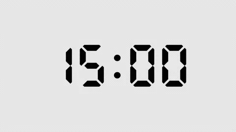 Simple countdown timer of 15 seconds (black letters on transparent background) Video stock 231785721