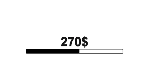 Simple Countup 0 to 500 US dollar Stock Footage 311135464