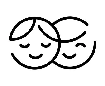 Simple couple heads logo Stock Illustration