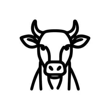 Simple cow and bull Vector with Minimalist and modern design Stock Illustration