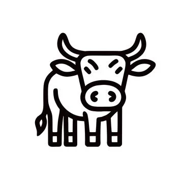 Simple cow and bull Vector with Minimalist and modern design Stock Illustration