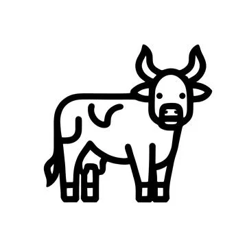 Simple cow and bull Vector with Minimalist and modern design Stock Illustration