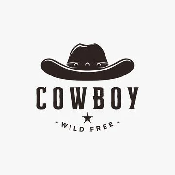 Simple cowboy hat logo on white background Stock Illustration
