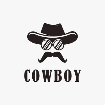 Simple Cowboy logo icon vector template on white background Stock Illustration