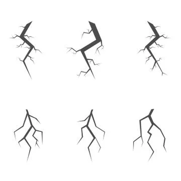 Simple crack set Stock Illustration