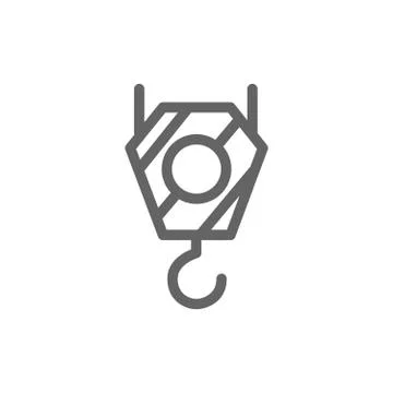 Simple crane hook icon. Symbol and sign illustration design. Isolated on white Stock Illustration