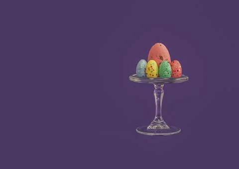 Simple creative easter concept of colorful eggs painted in pastel colors. Stock Photos