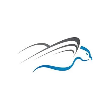 Simple creative flying dove logo design vector template Stock Illustration