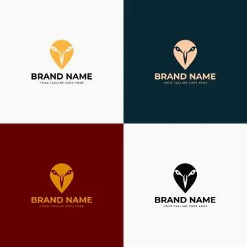 Simple creative modern owl logo and icon design concept. Flat linear style. Stock Illustration