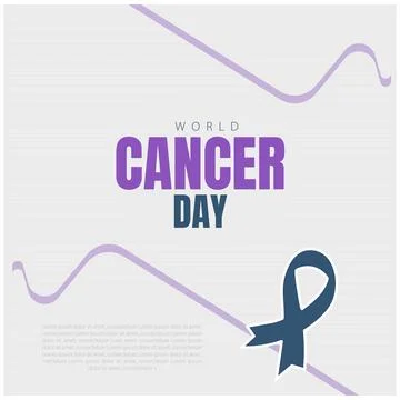 Simple creative poster design template for social media on World Cancer Day Stock Illustration