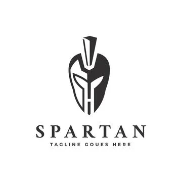Simple creative vector logo spartan logo design in the shape of the letter H. Stock Illustration