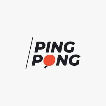 Simple creative wordmark logo for ping pong on white background Stock Illustration
