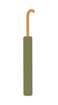 Simple Crochet Hook for Knitting and Craft Projects flat vector illustration Stock Illustration