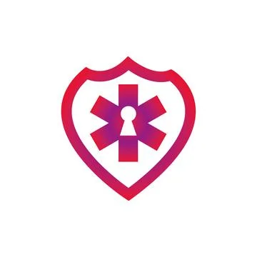 Simple cross shield icon logo template Illustration Design Pro Vector Illustrazione stock