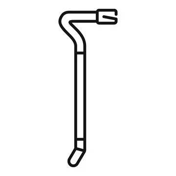 Simple crowbar icon depicting tool used for pulling nails Illustrazione stock