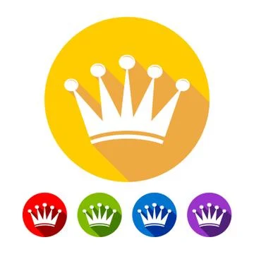 Simple Crown Flat Icons Stock Illustration