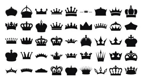 Simple crown icon collection Stock Illustration