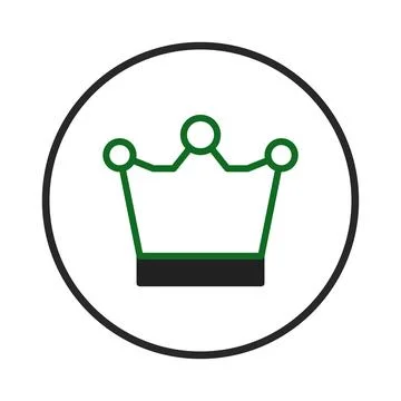 Simple crown icon design within a circular frame embodies regal authority a.. Stock Illustration