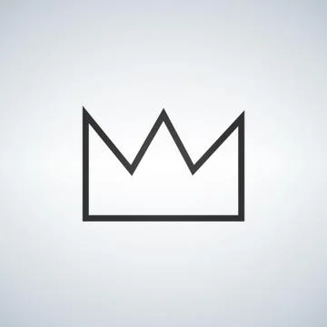 Simple Crown Icon Vector illustration, isolated on white background. Illustrazione stock