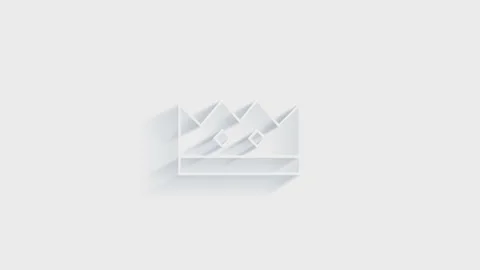 Simple crown icon. White icon with shadow on transparent background. Видео 151520567