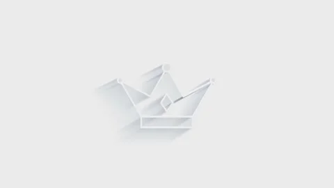 Simple crown icon. White icon with shadow on transparent background. Stock Footage 151521159