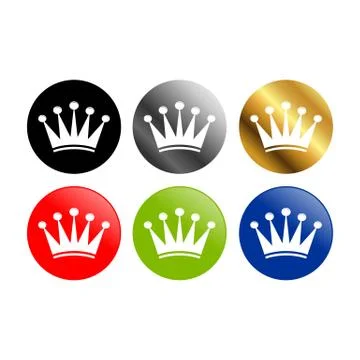 Simple Crown Round Icons Stock Illustration