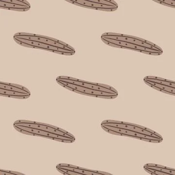 Simple cucumber seamless pattern. Doodle cucumbers vegetable endless wallpape Illustrazione stock