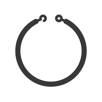 Simple cuff bracelet or necklace with hook, jewelry icon, glyph style Stock Illustration