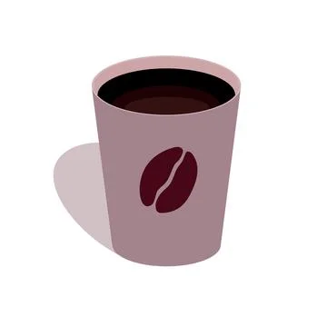 Simple Cup of black coffee icon. Vector Illustration Stock Illustration