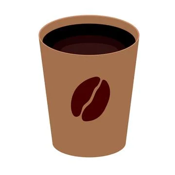 Simple Cup of black coffee icon. Vector Illustration Stock Illustration