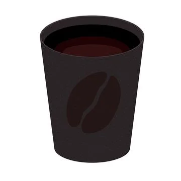 Simple Cup of black coffee icon. Vector Illustration Stockillustratie
