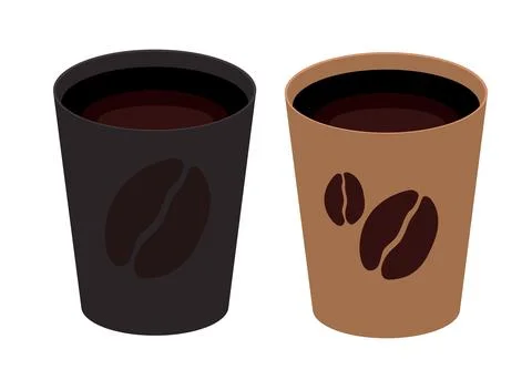 Simple Cup of black coffee icon. Vector Illustration Stockillustratie