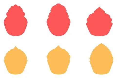 Simple cupcake set design. Food illustration Stock Illustration