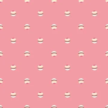 Simple cupcakes seamless vector polka dot pattern in pink colors Illustrazione stock