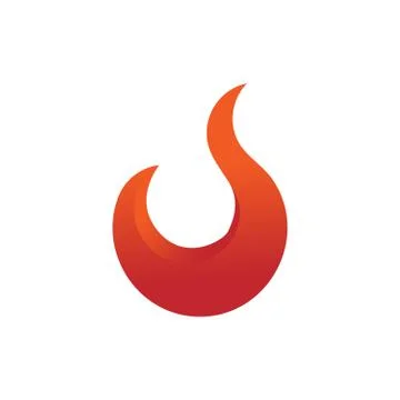 Simple Curve Fire Flames Element Emblem Symbol Иллюстрация