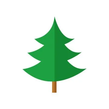 Simple Curvy Pine Christmas Tree Illustration