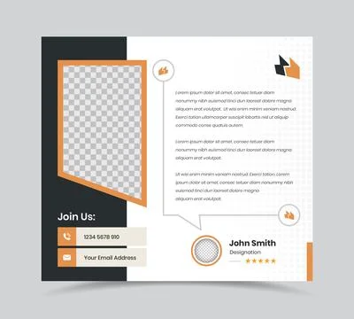Simple customer feedback or client review social media post template design Stock Illustration