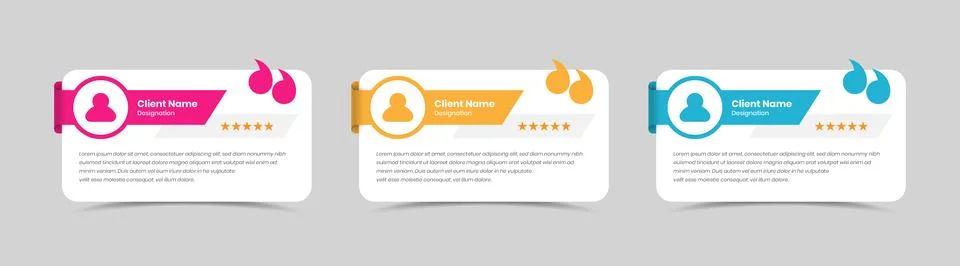 Simple customer feedback testimonial or client review quotation card elemen.. Illustration